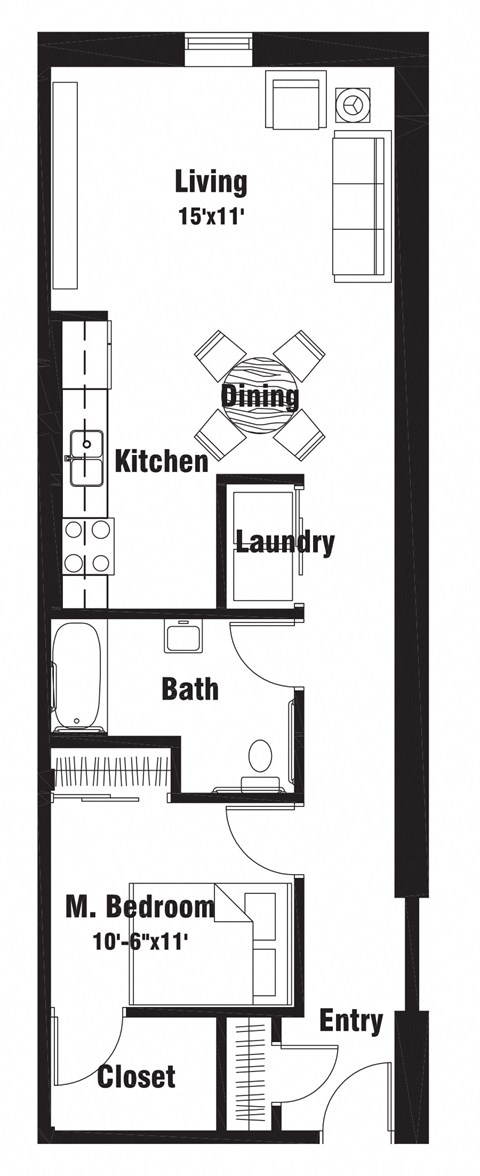 A4 Floor Plan at Riverpoint Lofts, Des Moines, IA 50309  